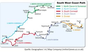 South West Coast Path: Map