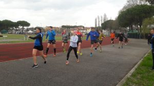 Mobilisation vor dem Bahntraining