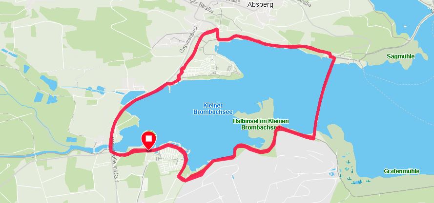 Kleiner Brombachsee: Strecke des XMas Marathon 2018