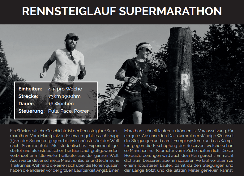 Trainingsplan für den Rennsteiglauf Supermarathon